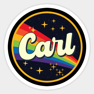 Carl // Rainbow In Space Vintage Style Sticker